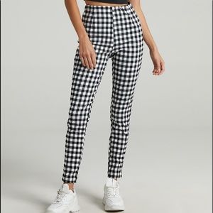 Showpo. Ankle Business Pants in Black Gingham